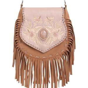 NEW! Hula Hibiscus Bag with Rose Quartz gemstone-handcrafted in Bali